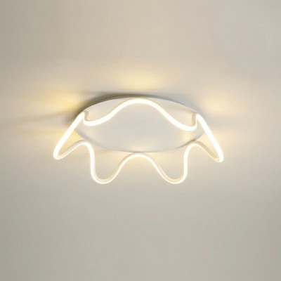 Crown Ceiling Light Cartoon Aluninum LED Flush-Mount Light Fixture for Bedroom