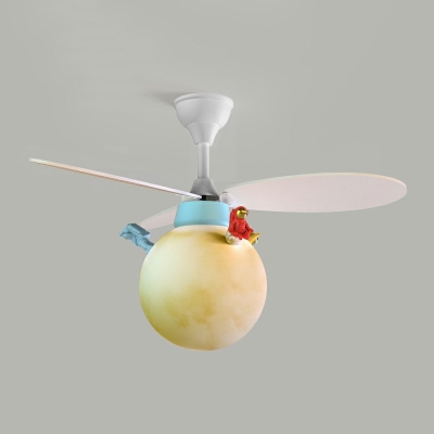 Kids Style Ceiling Fan Iron Ceiling Fan for Bedroom Remote Control Stepless Dimming