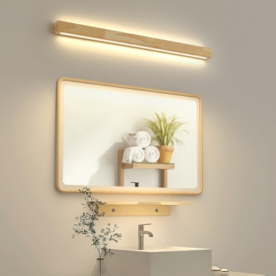 Linear Flush Mount Wall Sconce Wood LED Wall Sconce Lighting for Bedroom
