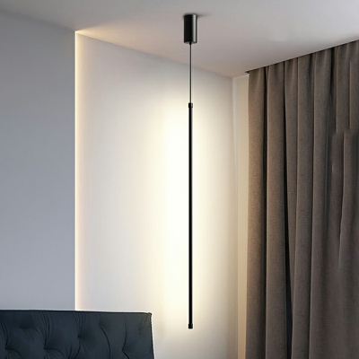 Modern Farmhouse Pendant Lighting Black Linear Shape led Hanging Ceiling Light