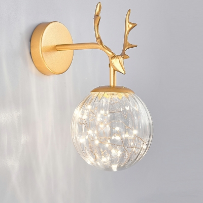 Modern Minimalist Wall Light Nordic Antler Glass Wall Sconce for Bedroom