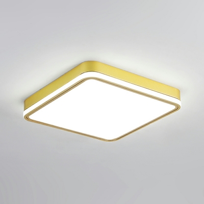 Nordic Minimalist LED Ceiling Light Square Flush Mount Light in Gold