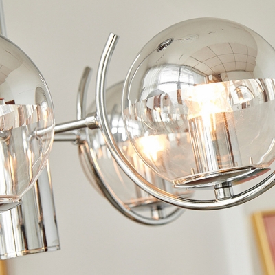 Nordic Modern Minimalist Glass Ceiling Light Medieval Style Semi Flush Mount for Living Room