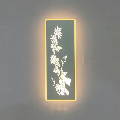 Rectangular Shape Sconce Light Fixture LED Metal and Acrylic Wall Mounted Light Fixture in White