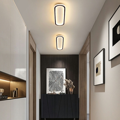 1 Light Flush Light Modern Rectangle Metal Flush Mount for Cloakroom
