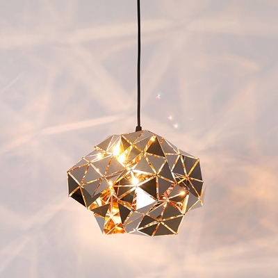 1 Light Pendant Lighting Stainless Steel Geometric Hanging Lamp