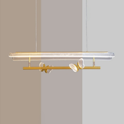 2-Light Pendant Lighting Minimal Style Geometric Shape Metal Chandelier Lighting Fixtures