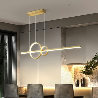 3-Light Island Lighting Contemporary Style Geometric Shape Metal Ceiling Lights