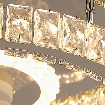 Contemporary Geometrical Flush Mount Ceiling Light K9 Crystal Led Ceiling Fan Light