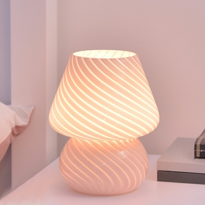 Glass Shade Table Lighting Single Bulb Minimalism Style Table Lamp for Bedroom
