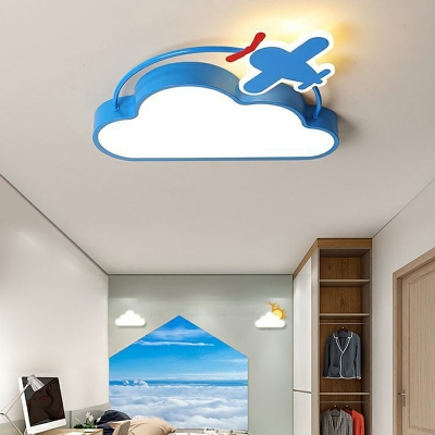 Kids Style Cartoon Shape Ceiling Lamp Acrylic and Aluninum Flushmount Ceiling Lamp for Boys