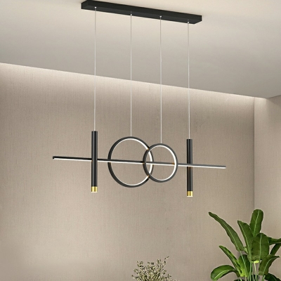 Linear Modern Island Lighting Fixtures Minimalism Hanging Pendant Lights for Dinning Room
