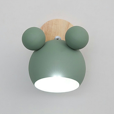 Modern Macaron Style Cute Wall Light 1 Light Iron Wall Lamp for Child Bedroom