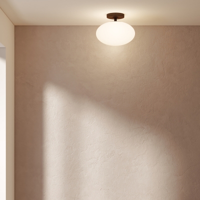 Modern Minimalist Glass Ceiling Light LED Semi Flush Mount for Porch Bathroom