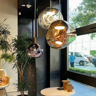 Modern Style 1 Light Pendant Lighting Glass Hanging Lamp for Dining Room