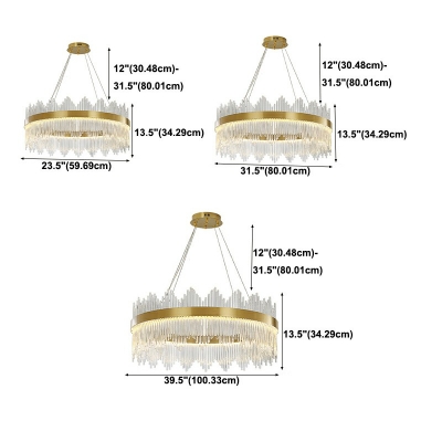 1-Light Hanging Chandelier Modern Style Ring Shape Metal Pendant Light Kit