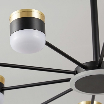 11-Light Hanging Light Fixtures Minimalism Style Ring Shape Metal Chandelier Lights