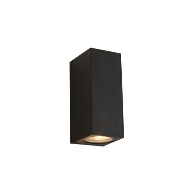 2 Lights Half-Cylinder Wall Lighting Fixtures Modern Style Metal Sconce Light Fixture in Black