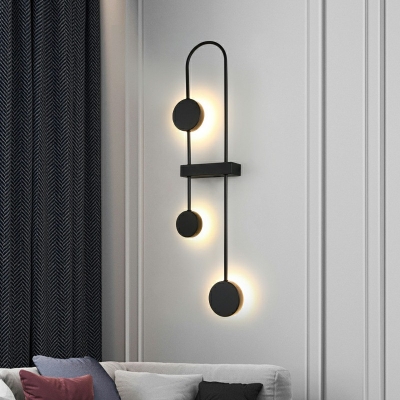3-Light Sconce Lights Minimalism Style Round Shape Metal Wall Mount Light