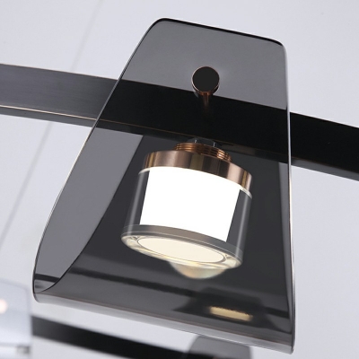 6-Light Hanging Ceiling Light Modern Style Ring Shape Metal Chandelier Lighting