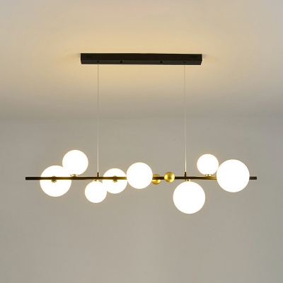 8-Light Island Pendants Contemporary Style Globe Shape Metal Chandelier Lighting