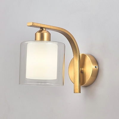 Bell Wall Light Fixtures Modern Style Glass 1-Light Sconce Light in Gold