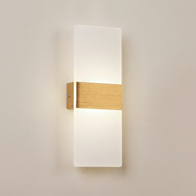 Contemporary Sconce Lights LED with Acrylic Shade Wall Mounted Light Fixture in Gold