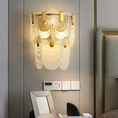 Glass Flush Mount Wall Sconce Modern Elegant Sconce Light Fixtures for Living Room