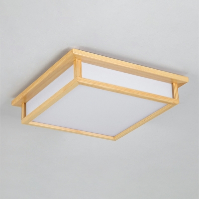 Japanese Style Wooden Flushmount Ceiling Light  Modern Simple LED Ceiling Mounted Fixture