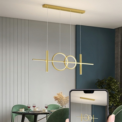 Linear Modern Island Lighting Fixtures Minimalism Hanging Pendant Lights for Dinning Room