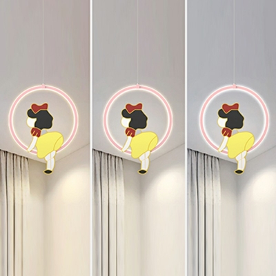 Metallic Pendant Lighting LED with Acrylic Shade Hanging Light Fixture