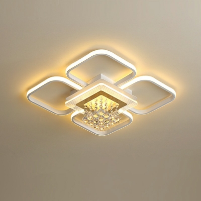 Modern Ceiling Light Crystal Nordic Style Flushmount Light for Living Room and Bedroom