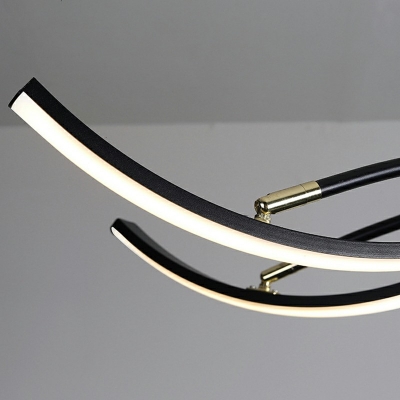 Modern Style Petal-Shaped Chandelier Light Acrylic 10-Lights Chandelier Lights in Black