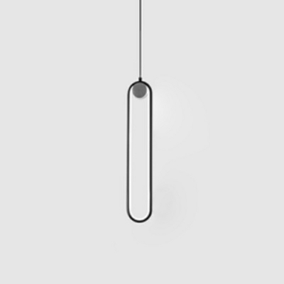 Simplicity Bar Shape Ring Hanging Pendant Lights Metallic Down Lighting Pendant