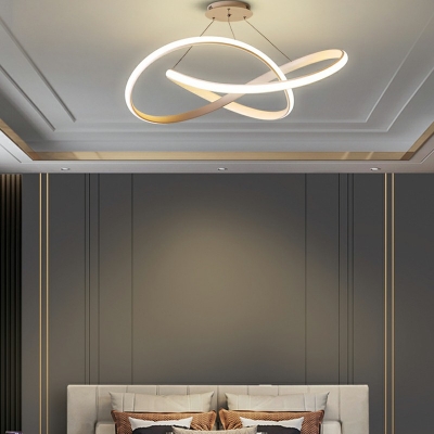 1-Light Hanging Chandelier Contemporary Style Linear Shape Metal Pendant Light Kit