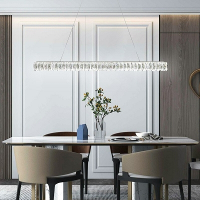 1-Light Island Pendants Modern Style Linear Shape Metal Chandelier Lighting