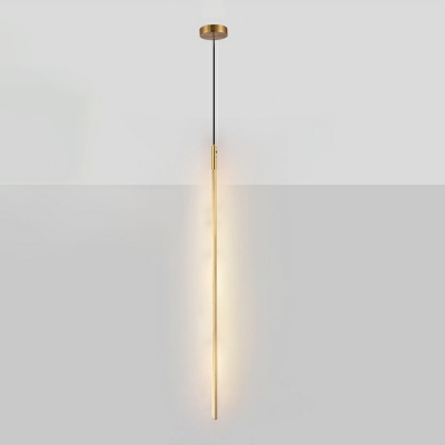 1-Light Pendant Lighting Contemporary Style Linear Shape Metal Hanging Lamps