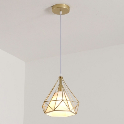 3-Light Pendant Lighting Industrial Style Diamond Shape Metal Hanging Lamps