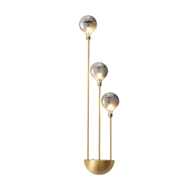 3-Light Sconce Lights Minimalism Style Globe Shape Metal Wall Mount Light