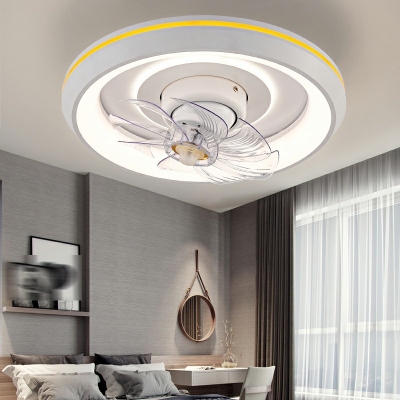 Art Deco Round Flush Mount Ceiling Light Fixture Acrylic Flush Fan Light Fixtures
