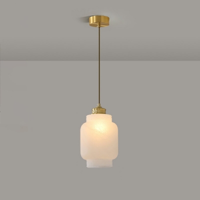 Glass Jar Hanging Lights Modern Style 1 Light Pendant Lights in Gold