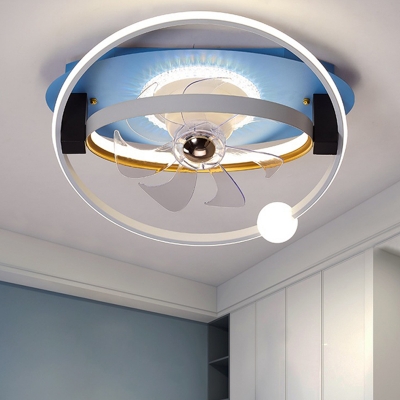 LED Macaron Flushmount Fan Lighting Fixtures Children's Room Dining Room Flush Mount Fan Lighting