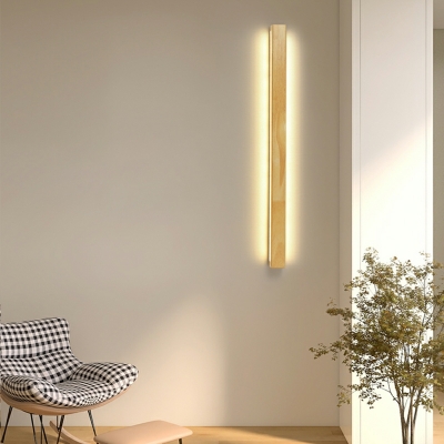 Linear Flush Mount Wall Sconce Wood LED Wall Sconce Lighting for Bedroom