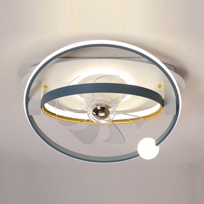 Macaron Flushmount Fan Lighting Fixtures Children's Room Dining Room Flush Mount Fan Lighting