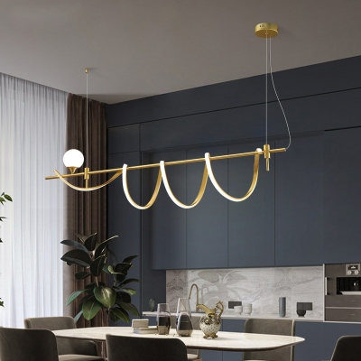 Modern Island Chandelier Lights Linear Hanging Pendant Lights for Dinning Room