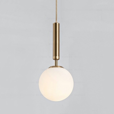 Modern Pendant Light Simple 1 Light Milk Glass Suspension Lamp