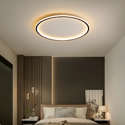 Round Shape Flush Ceiling Light Metal with Silicone Lampshade Flush Mount Lamp