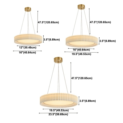 Traditional Chandelier Lighting Fixtures American Style Fabric Suspension Light for Living Room
