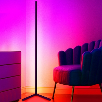 1 Light Floor Lamps Linear Shade Metal Standard Lamps for Living Room