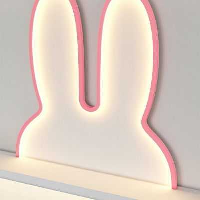 1-Light Sconce Lights Kids Style Rabbit Shape Metal Wall Mounted Light